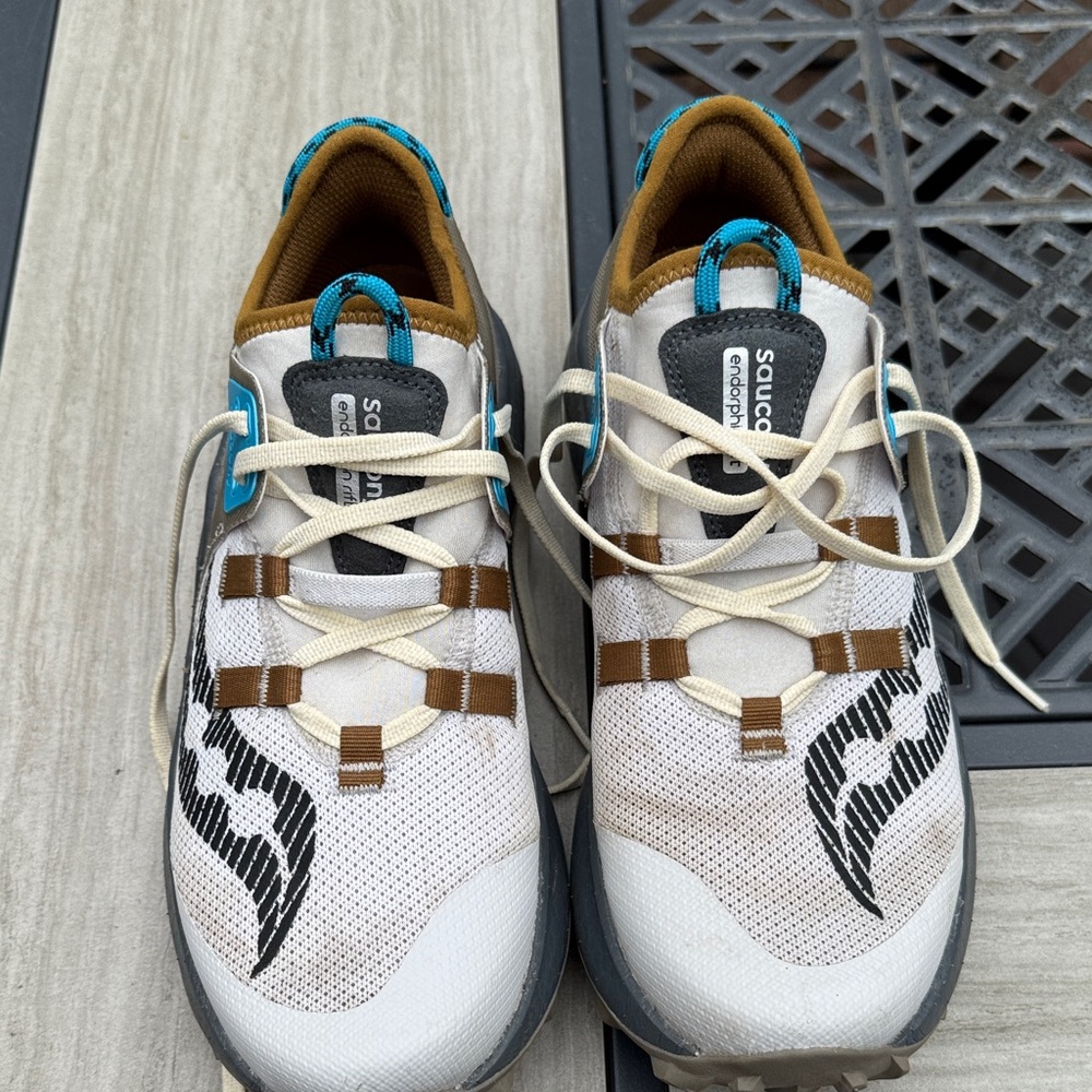 Saucony White and Brown Sneakers